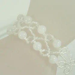Bracelet M Silver 925 - Duo Moonstone-Diaphanous white - Bracelet M Silver 925 - Argent 925